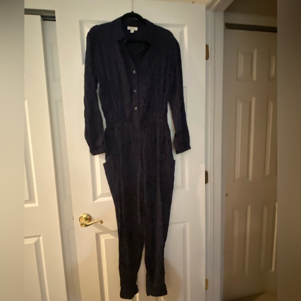 Women’s Macy’s On-34th Blue Cheetah Print Jumpsuit